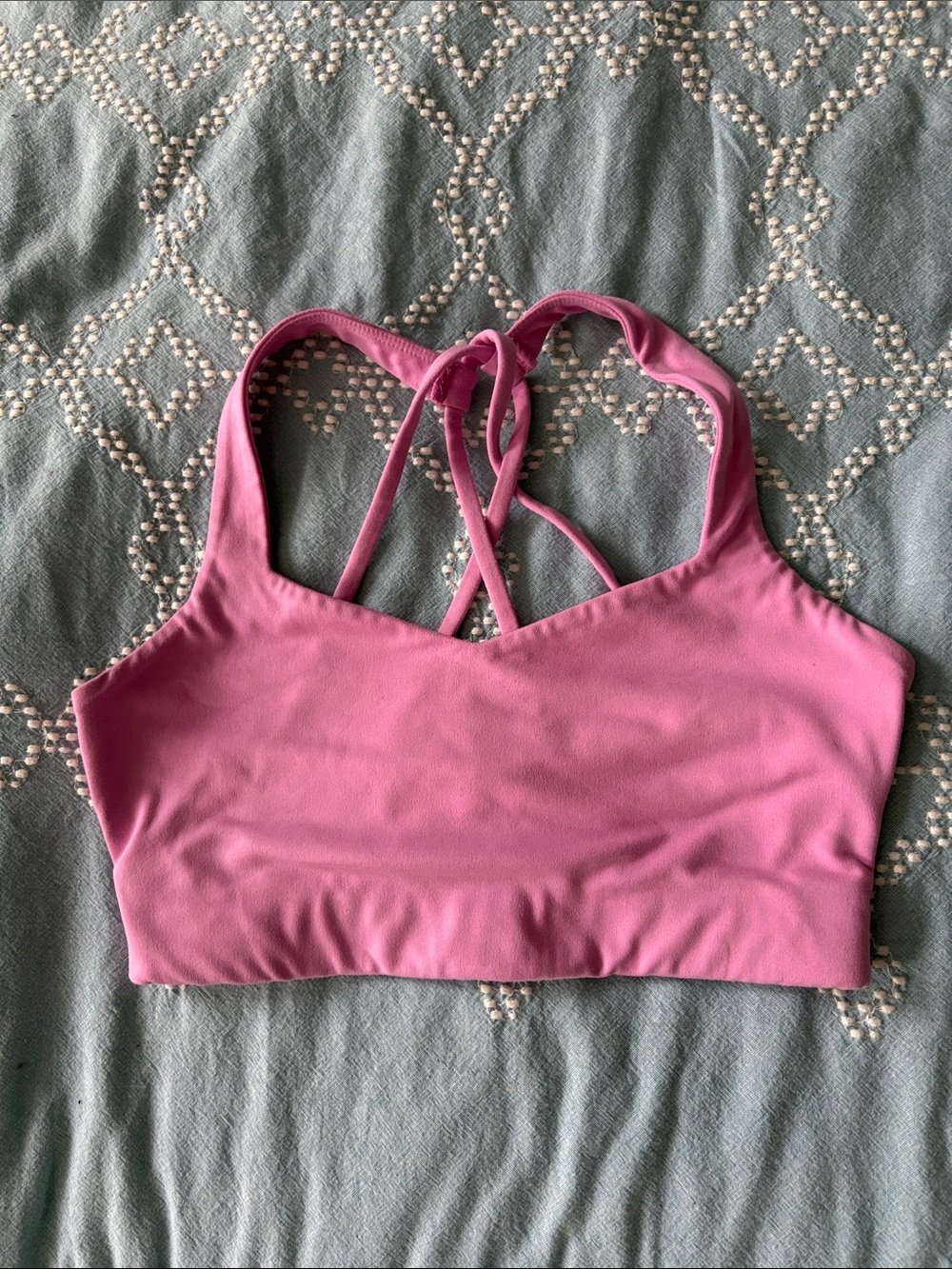 girlfriend collective Rose Pink Strappy Sports Bra